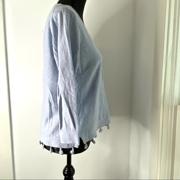 J. Crew V-Neck Tassel Hem Sweater - Picture 7 of 13
